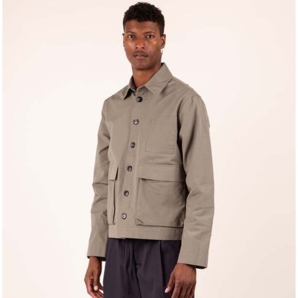 GREI NEW YORK Mens Photographer Jacket Olive‎ Green Button Front Size 2/Medium